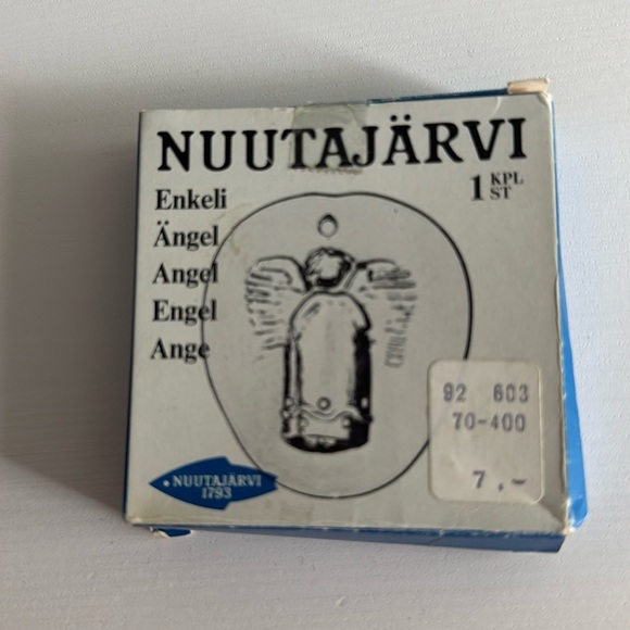 Vintage Nuutajarvi Glass Christmas Ornament Sun Catcher with Original Box, Angel - Picture 6 of 7